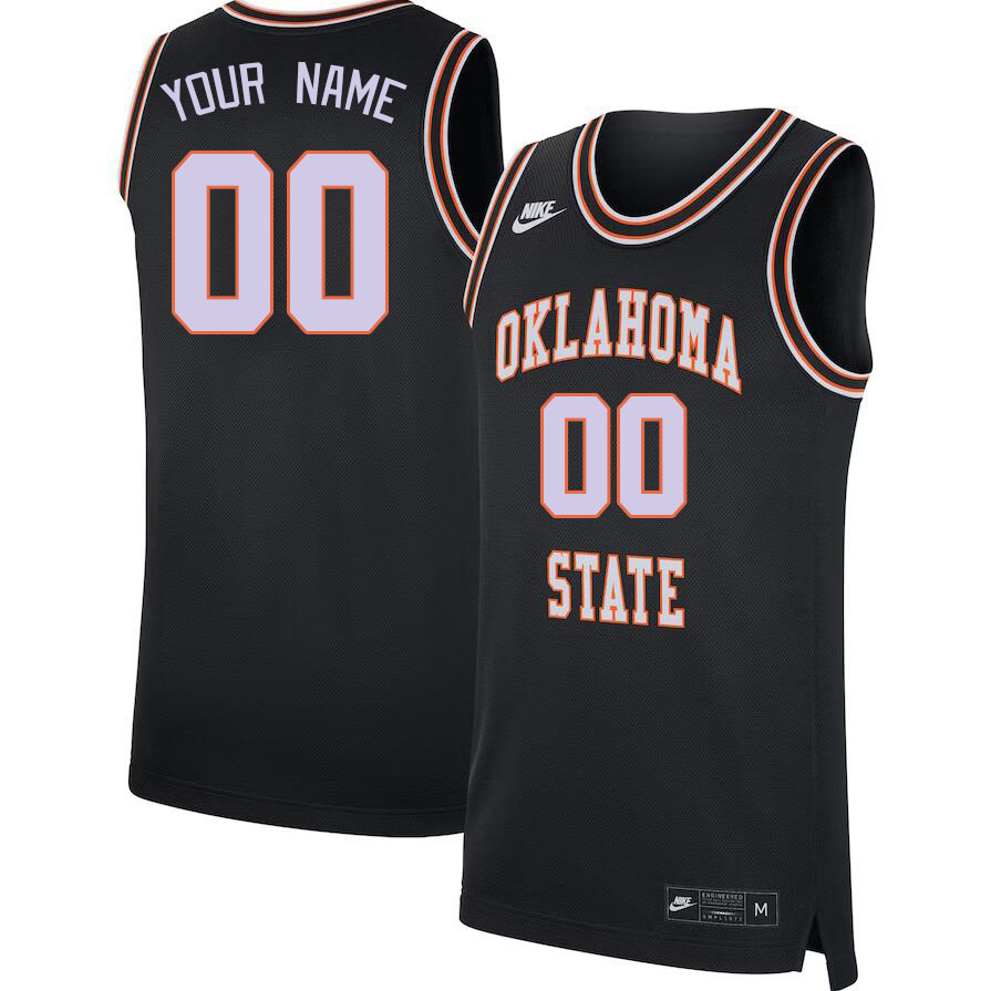 Custom Oklahoma State Cowboys Name And Number College Basketball Jerseys Stitched-Black - Click Image to Close